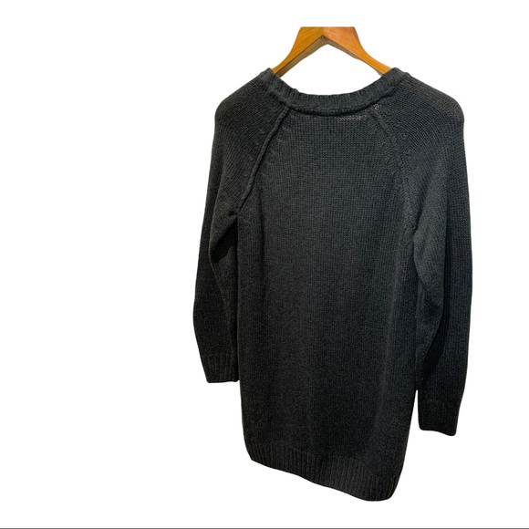 H&M  CHARCOAL GRAY CABLE KNIT LONG SLEEVE TUNIC SWEATER - Picture 8 of 11